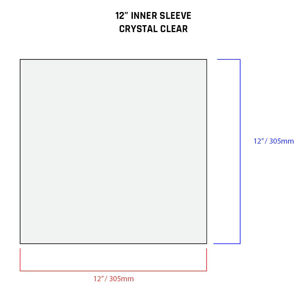 12" Inner Sleeves, Crystal Clear - 3 mil (25 pack)