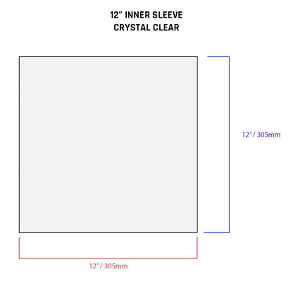 12" Inner Sleeves, Crystal Clear - 3 mil (25 pack)