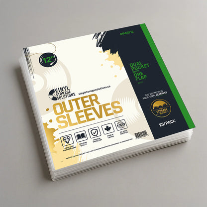 12" Dual Pocket Outer Sleeves w/ One Flap - 4mil (25 pack)