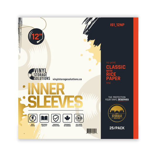 Vinyl Solutions - 12" Inner Sleeves w/ Rice Paper - 1mil (25 pack)