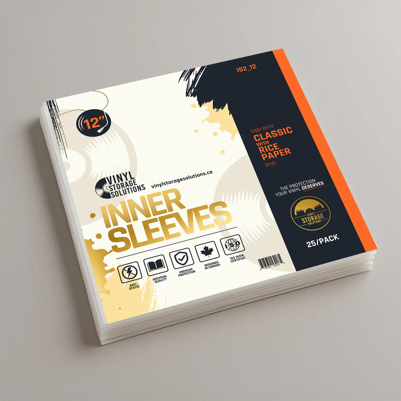 12" Inner Sleeves w/ Rice Paper - 2mil (25 pack)